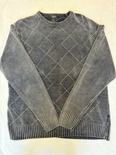 VTG Dockers 90s Mens Crew Sweater Argyle Geometric Grandpa Grunge Preppy Y2K