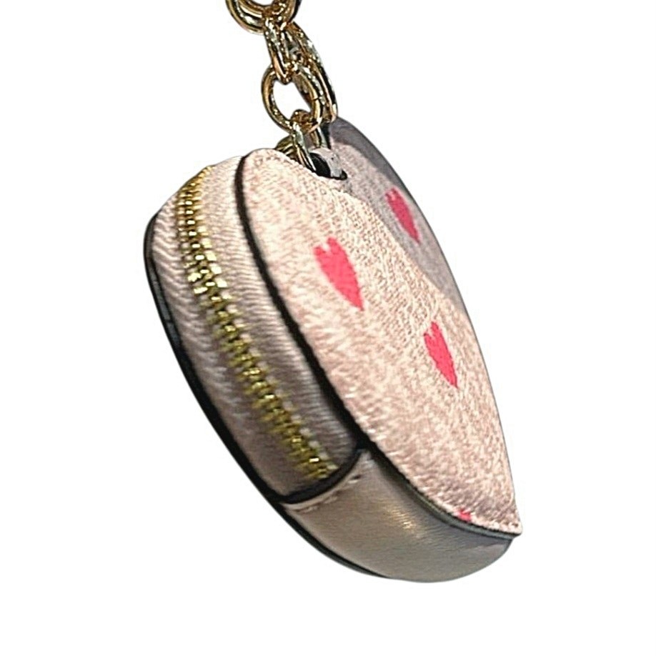 NEW MICHAEL KORS HEARTS COIN POUCH WALLET JET SET LOGO POWDER BLUSH PINK GIFT  thumbnail 3