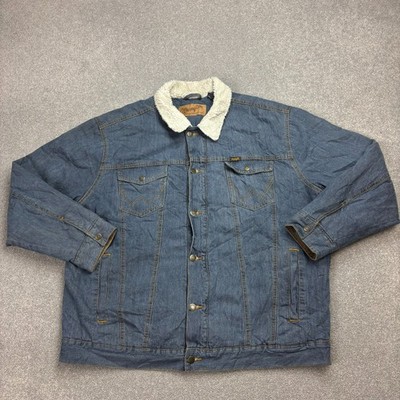 Wrangler Jeansjacke Erwachsene Large blau Sherpa gefüttert Trucker Western Ut...