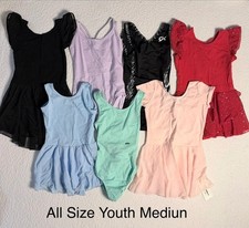 Lot of 7 Youth Medium Dance Leotards and Dresses