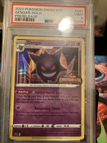 Pokémon TCG Gengar SWSH241 Promo Prerelease Holo Sword & Shield PSA 9 2022