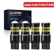 4x AUXITO 7443 7440 LED White Back Up Reverse Light Bulb 2400LM 6000K Projector