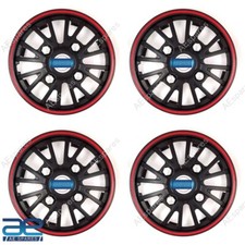 4 Pcs New Wheel Hub Caps Cover Plastic Black Red 12-14 For Cars Universal S2u 4 Pcs New Wheel Hub Caps Cover Plastic Black Red 12-14 For Cars Universal S2u