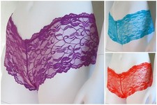 Small / Medium ~ 2 PACK Women's Sheer Floral Lace Hipster Panties Underwear 