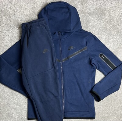 Nike Tech Fleece Trainingsanzug marineblau Kinder Größe XL Alter 13-15 Jahre guter Zustand UVP 160 £