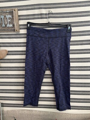American Eagle Outfitters AEO Size M Blue Gray Space Dye Crop Active Leggings