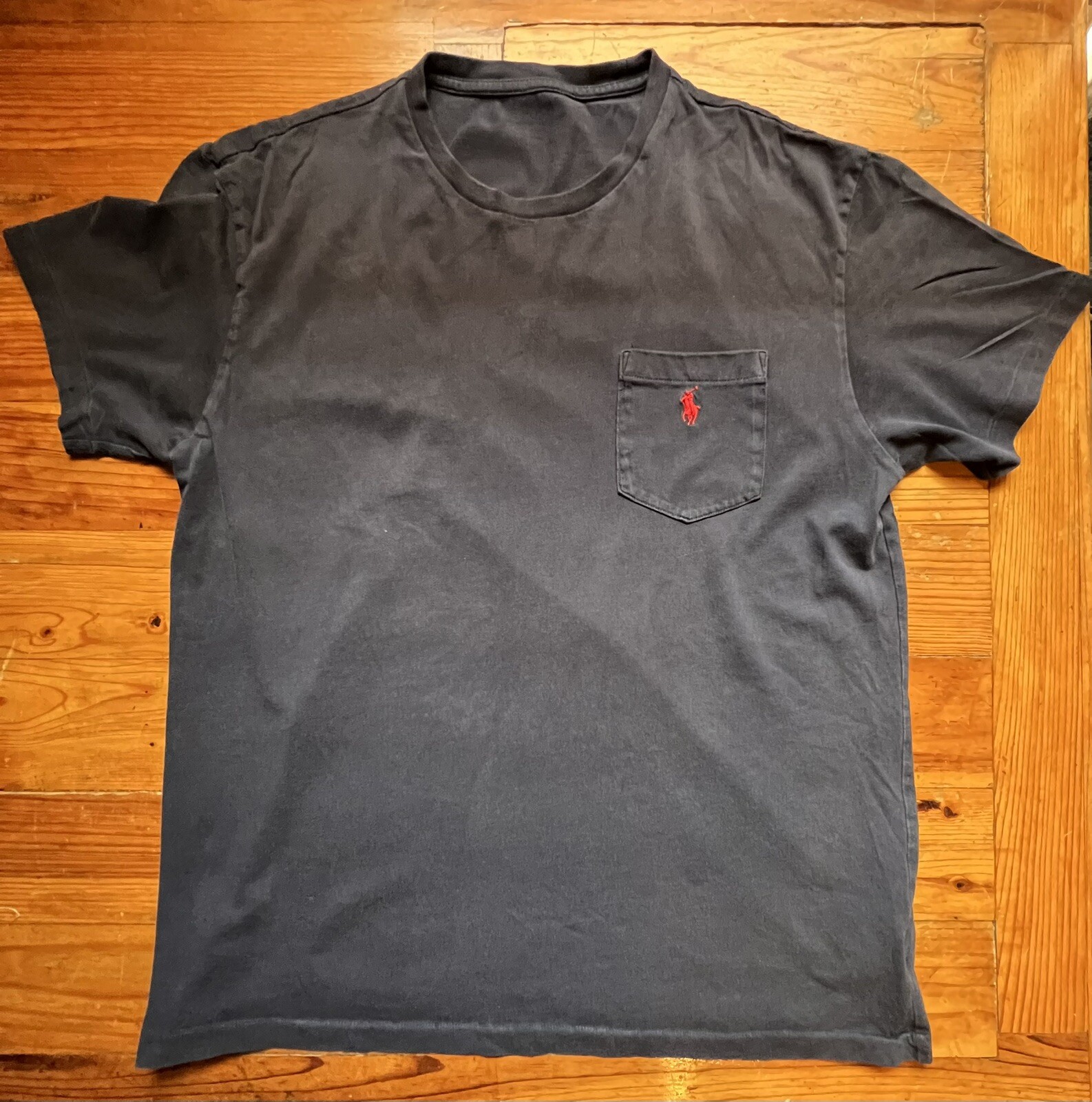 PONY Maglietta polo Ralph Lauren da uomo cotone maniche corte collo a vite blu navy grande