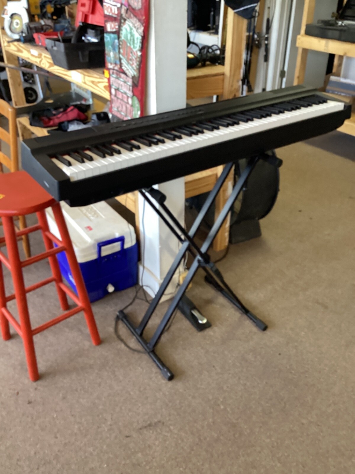 Yamaha P125B Digital Piano W/Stand, Power Supply and Sustain pedal