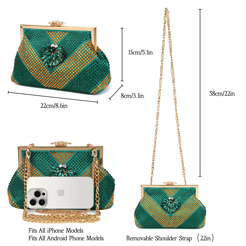 Womens Italian Matching Sandals Set Shoes And Bag Rhinestone Party Luxury Party - Image 4 of 4