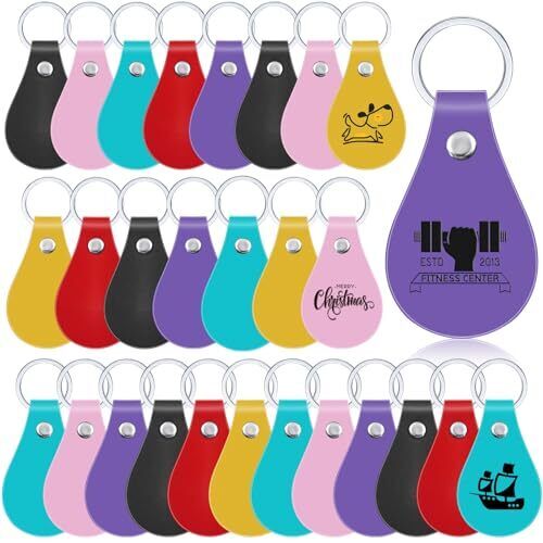 Taiyin 30 Pcs Leather Key Fob Kit for Purple, Black, Red, Pink, Mint, Yellow - Afbeelding 1 van 6