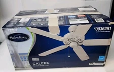 Harbor Breeze White CALERA 52" Silver + White Finish Ceiling Fan