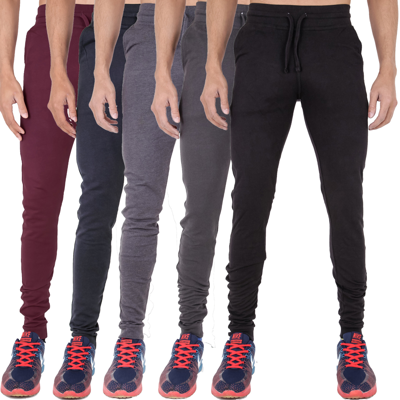 Mens Sweatpants Joggers Super Skinny Stretch loungewear Cuffed