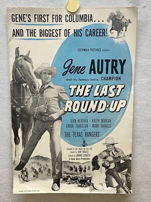 1948 The Last Round-Up Movie Advertising Press Book 11 x 17 Gene Autry Poster
