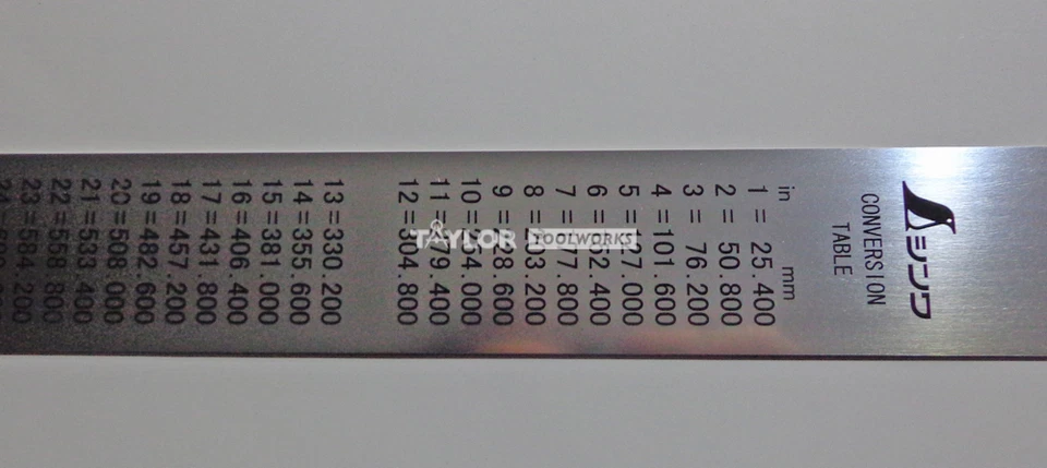 Escala métrica de regra/regra de maquinista Shinwa 1000 mm rígida "reflexo zero" 0,5 mm e mm - Imagem 2 de 2