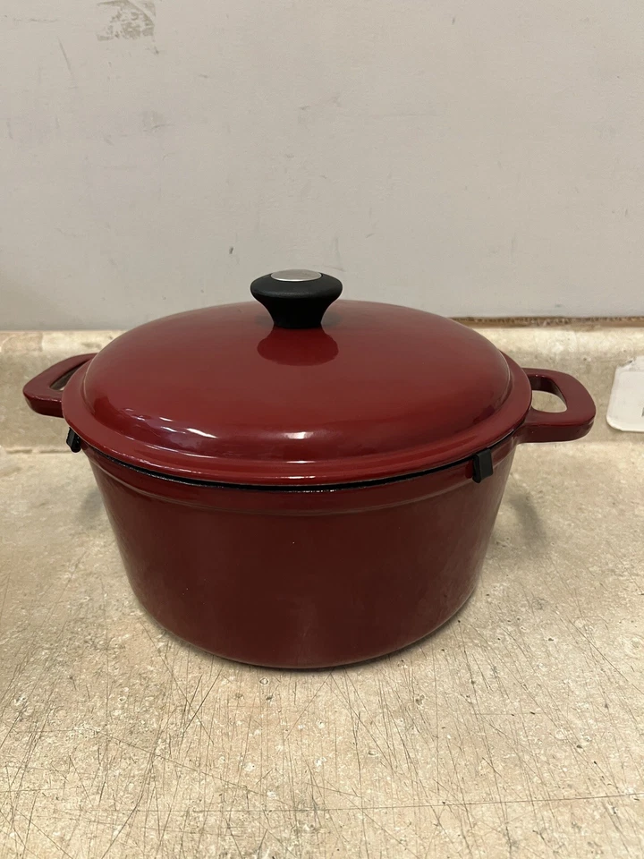 Dutch Oven NIB Enameled Cast Iron 6 Quart , RED, By Rick Bayless For Gotham - Image 2 of 4