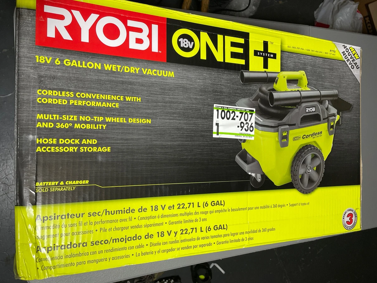 Ryobi 18v 6 gallon 2024 wet dry vacuum