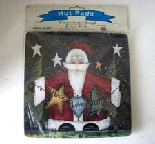 Vintage 1999 Range Kleen Insulated Hot Pads Christmas Santa Laurie Korsgaden NOS