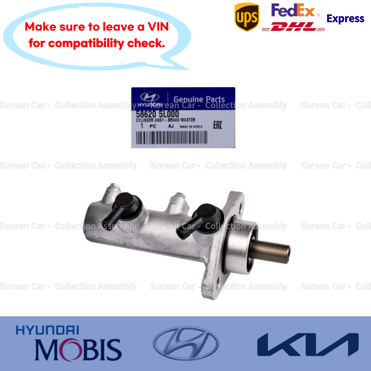 586205L000 Genuine Brake Master Cylinder Assy for Hyundai HD65