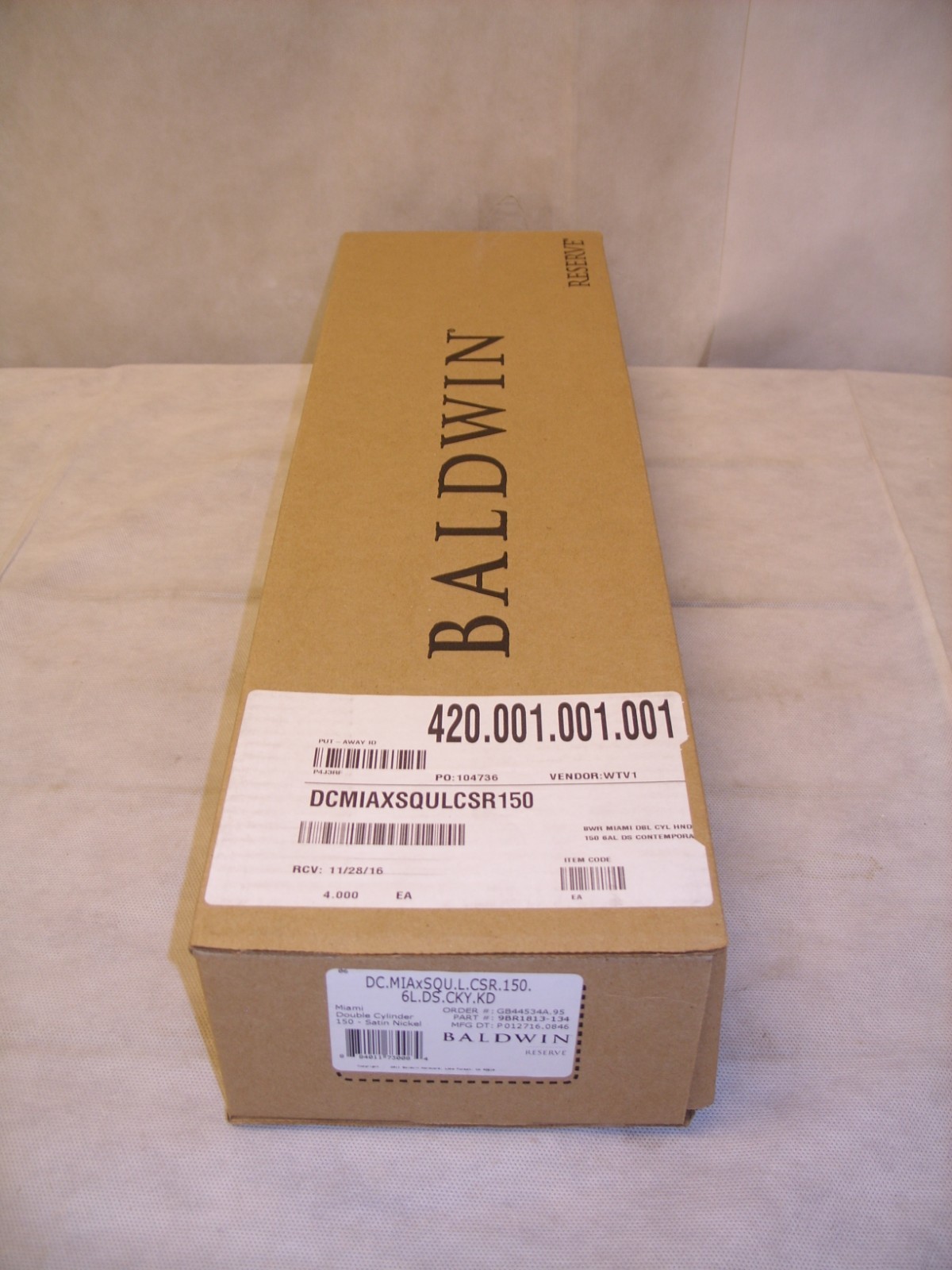 Baldwin Miami Double Cylinder Handleset Square Lever Interior 9BR1813