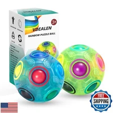Vdealen Magic Rainbow Puzzle Ball, Fidget Ball Puzzle Brain Teaser Fidget Toy