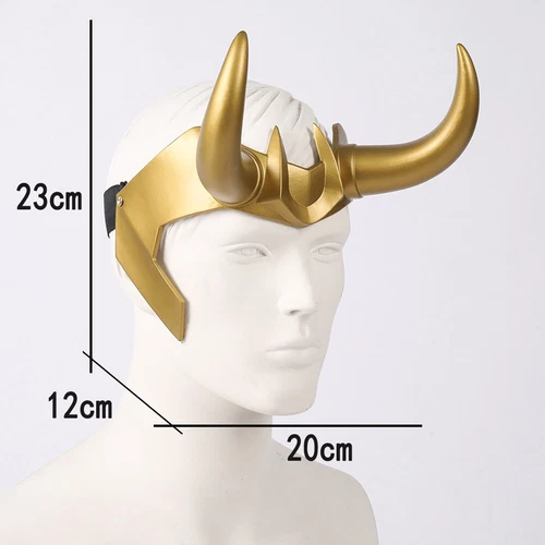 Loki Corona Cuerno Látex Juegos con disfraces Tocado Máscara Casco Fiesta Disfraz Accesorios Halloween - Imagen 7 de 8