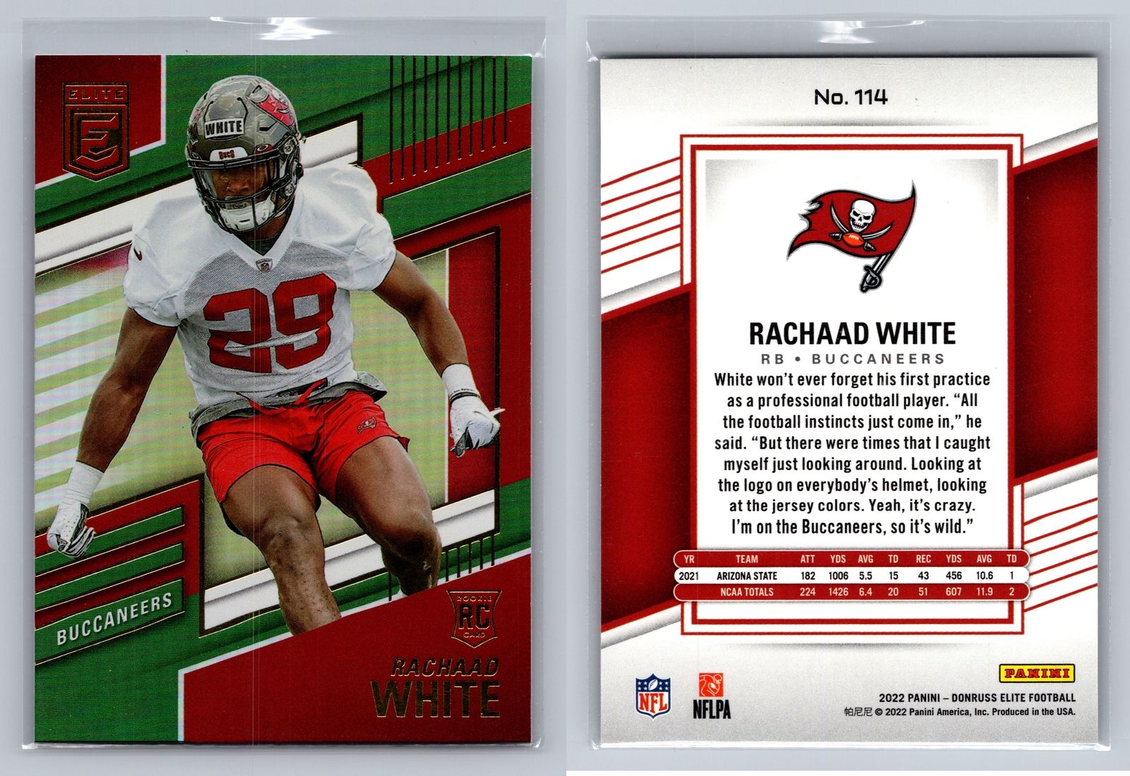 2022 Donruss Elite #114 Rachaad White Green