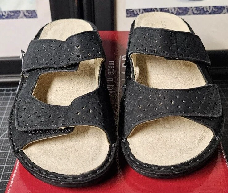 MBT Sandali David Tate Made in Italy Gelato Nero Nubuck EU36 US Donna 5 5 M B