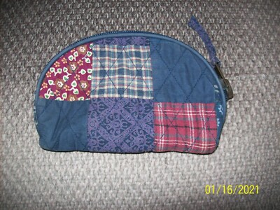 Ten Bears Plaid Quilted Zipper Coin/Cosmetic Bag