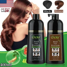 Dexe Natural Black Hair Color Dye Shampoo Herbal Color Dye Permanent For Unisex