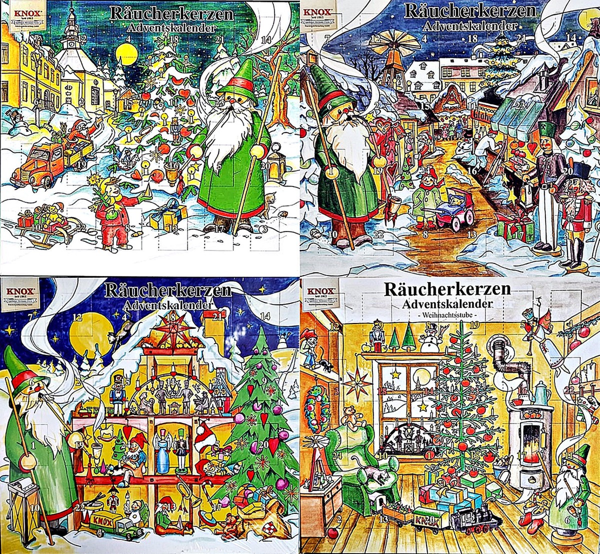 Knox Adventskalender Mit 24 Räucherkerzen – Verschiedene Weihnachtsdüfte, Für Räuchermännchen, Traditioneller Weihnachtsduft