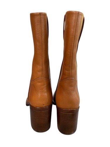 Jeffrey Campbell Desert Me Western Boots Tan Ankle Booties Stack Heel, Size 6 - Picture 7 of 10