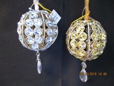 Katherine's Collection Set of 2 Gilded Crystal Ball Ornaments NWT