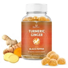 BeLive Turmeric Curcumin with Black Pepper & Ginger - 500 mg of Turmeric and ...