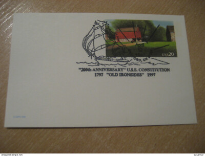 Medford 1997 Uss Constitution Old Ironsides Ship Cancel Card USA Ships Maritime