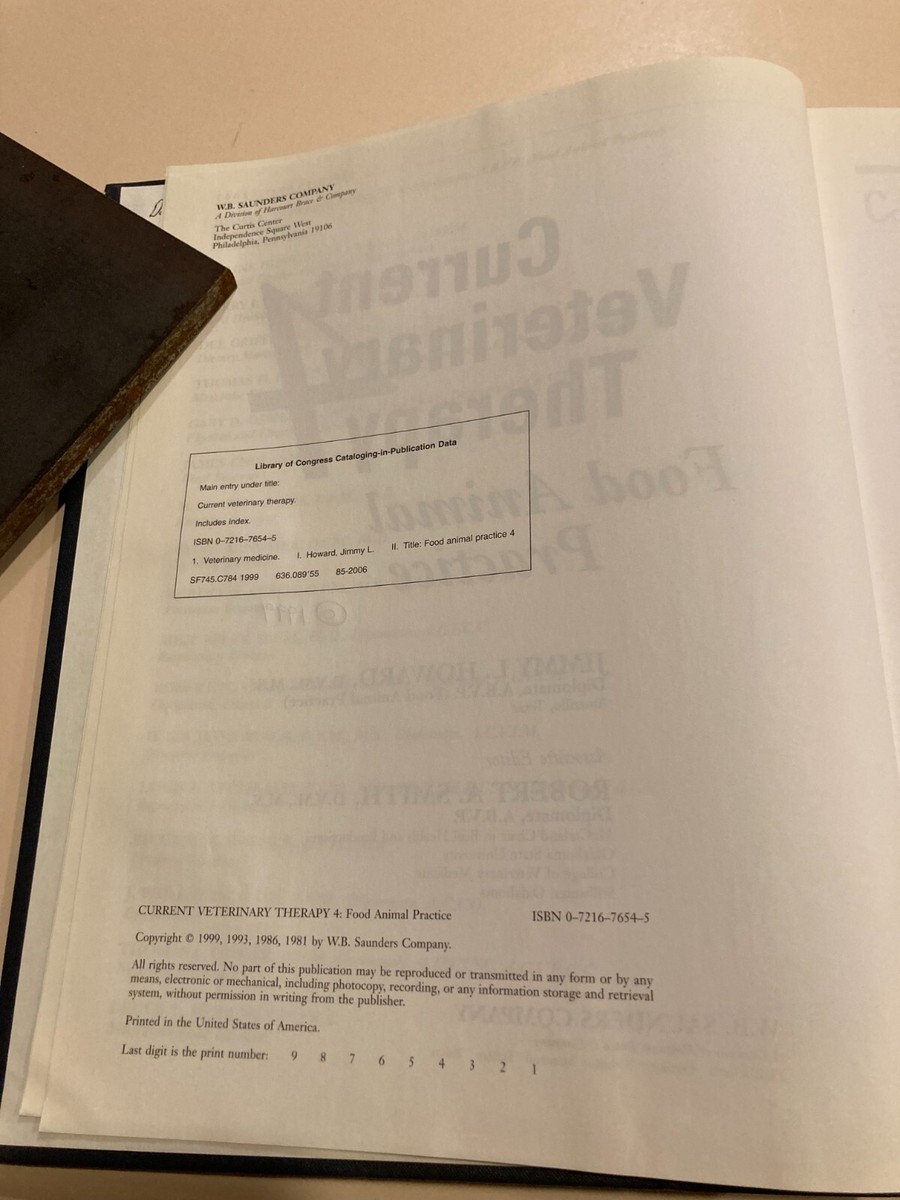 1999 Current Veterinary Therapy 4 Food Animal Practice