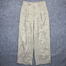 Everlane European Linen Wide Leg Pants Trousers Women's 4 28x29 Flowy Drape Tan