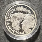 PARIS MINT 2004 .900 22.2gr SILVER D DAY 60TH ANNIVERSARY 1 1/2 EURO w/BOX & COA