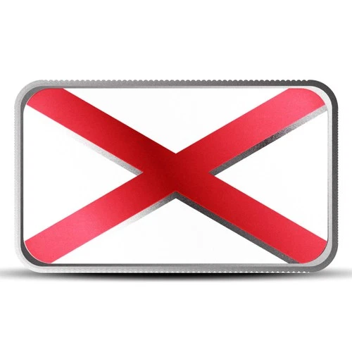 1 oz Alabama State Flag Silver Bar (Colored)
