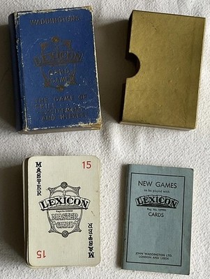 Sammlerstück Vintage Waddingtons ''Lexikon'' Kartenspiel, um 1935