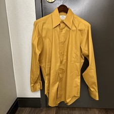 70s Vintage Kent Collection by Arrow Long Sleeve Shirt Made In USA 15-33 Yellow