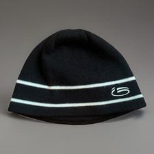 Bula Winter Knit Nordic Wool Ski Cap Beanie Hat Black White Striped Pattern