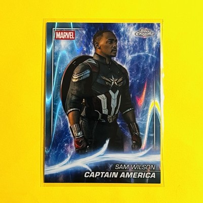 2025 Topps Chrome Marvel Studios Captain America Sam Wilson Sky Blue Raywave#167