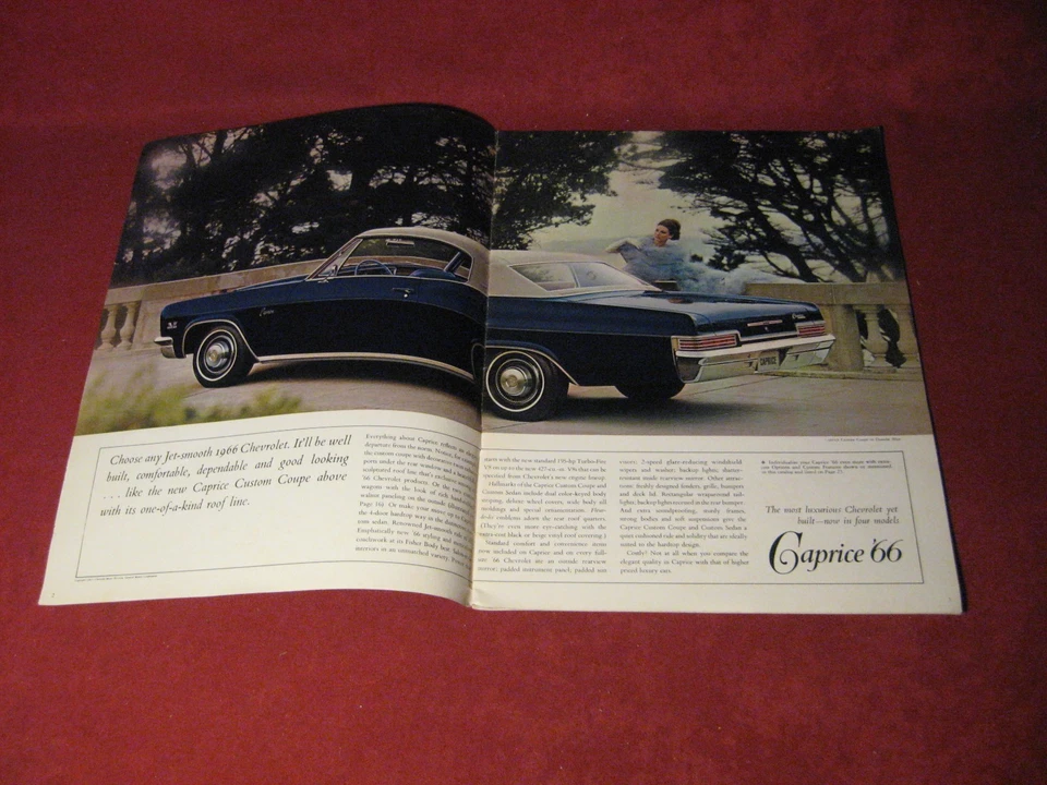 Chevy Impala Belair 1966 folleto de ventas grandes catálogo antiguo original Foto 2 de 4