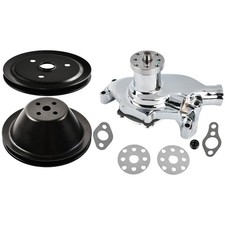For Small Block Chevy 350 Chrome Short Water Pump 1 Groove Crankshaft Pulley