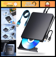 Dainty External Blu-ray Drive, USB 3.0  Type-C CD/DVD Burner for PC/Mac