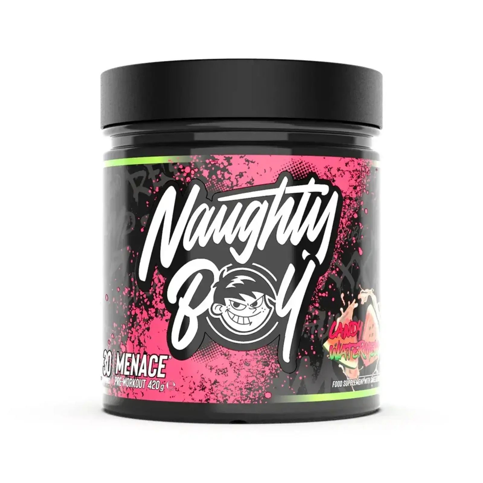 NAUGHTY BOY MENACE V1  PRE-WORKOUT PUMP ENERGY FOCUS 420G CANDY WATERMELON