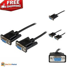 2m DB9 RS232 Null Modem Cable - High-Quality EMI Shielding  Durability