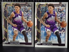 2025-26 Topps Holiday - Keyonte George #H103 Silver Glitter Variation And Base 