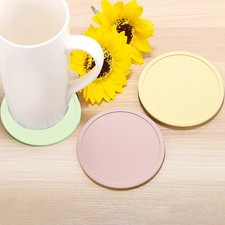 Anti-overflow Edge Coaster 2pcs Silicone Coasters Heat-resistant for Kitchen