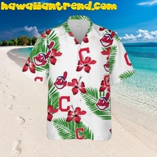 Cleveland Indians Hibiscus Flower Pattern Aloha Hawaiian Shirt